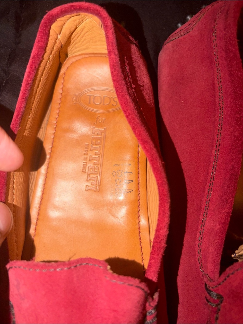 Tod’s for Ferrari GomminoRed Suede Driving LoafersTalla US 9 - Made in Italy - Picture 5 of 6